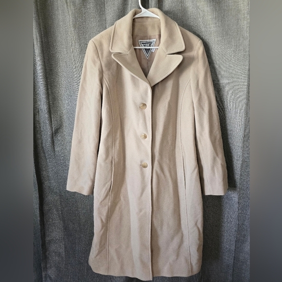 MARVIN RICHARDS Pea Coat Trench Long Beige 16 cashmere wool vintage - Picture 1 of 6